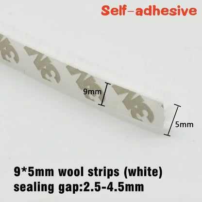 10M  Sealing Brush Strip Aluminium Alloy Door Window Soundproof Weather Stripping Seal for Dustproof Groove Gap Filler Blocker