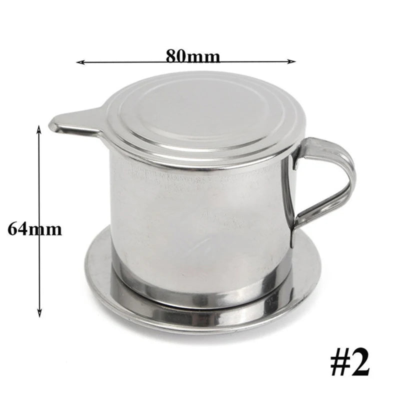 Coffee Filter Stainless Steel Maker Pot Infuse Cup Serving Delicious Portable Stainless Steel Vietnamese Coffee Drip Filter