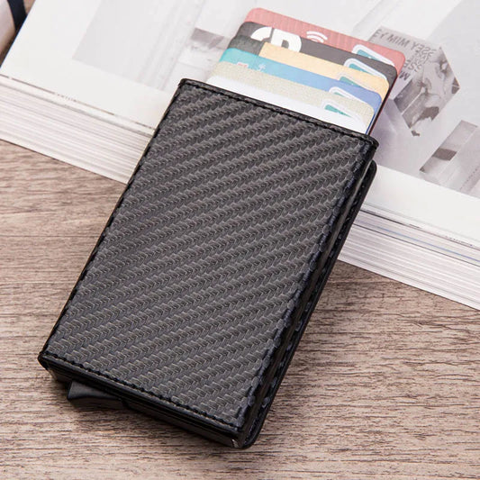 Dompet Pemegang Kad Penyekat RFID Magnet Dompet Lelaki Tipis Tipis Cartera Kulit Dompet Syiling Kecil Lelaki Dompet Hitam Dompet Mini untuk Lelaki 