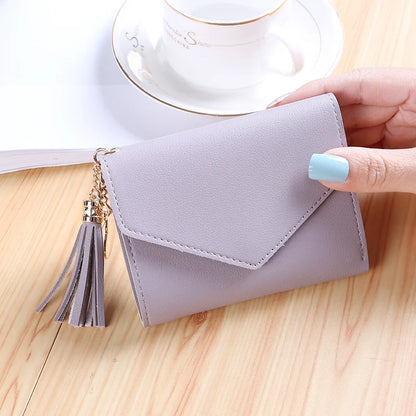 Short Tassel Wallet Women Fashion Purse Female Mini Wallets New Korean Students Lovely Purse Female Small Wallet for Girl