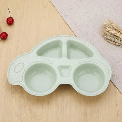 Toddler Infant Baby Dishes Cartoon Car Shape plate Environmentally Separated Child Food Plates Kids Dinnerware Tableware Tray