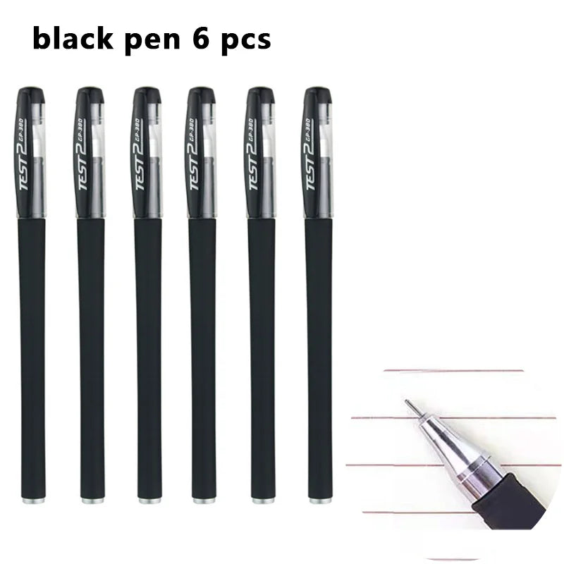 0.5mm Gel Pens Set Black Blue Red Refills Ballpoint Pens Bullet Tip School & Office Supplies Stationery Kawaii Accessories