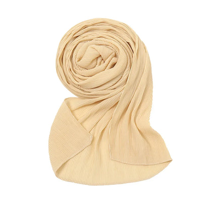 Big Size Pleated Chiffon Hijab Scarf for Muslim Women Turban Pashmina Shawls and Scarves Women Bandana Headband Hijabs Headscarf