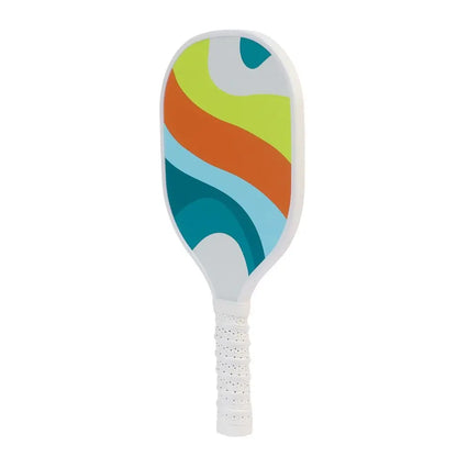 Wooden Pickleball Paddles Ribbed Handle Colorful Pickle Ball Racket Beginner Non-Slip Pickleball Training Equipment Child