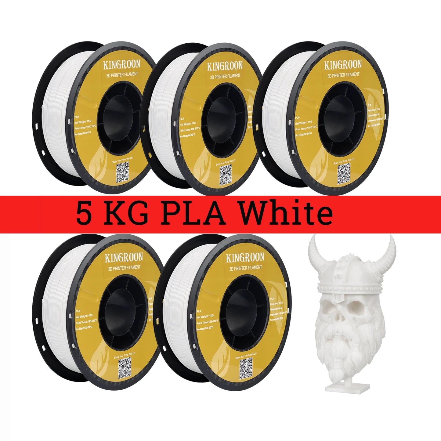 KINGROON 5KG PLA TPU PETG Filamen Warna campuran 1.75mm Plastik Pencetak 3D Tanpa Gelembung Gelembung Bahan Cetakan 3D Borong 