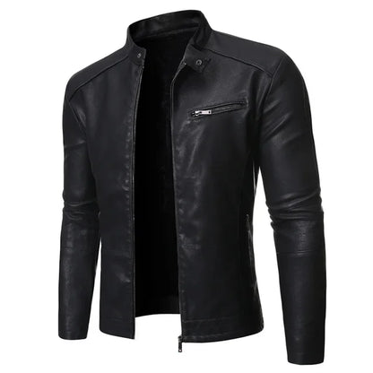 Trend Korean Slim Fit Casual Men's Leather Jacket Motorcycle Jacket New Spring and Autumn Men's Jacket Fashion Leather Jackets