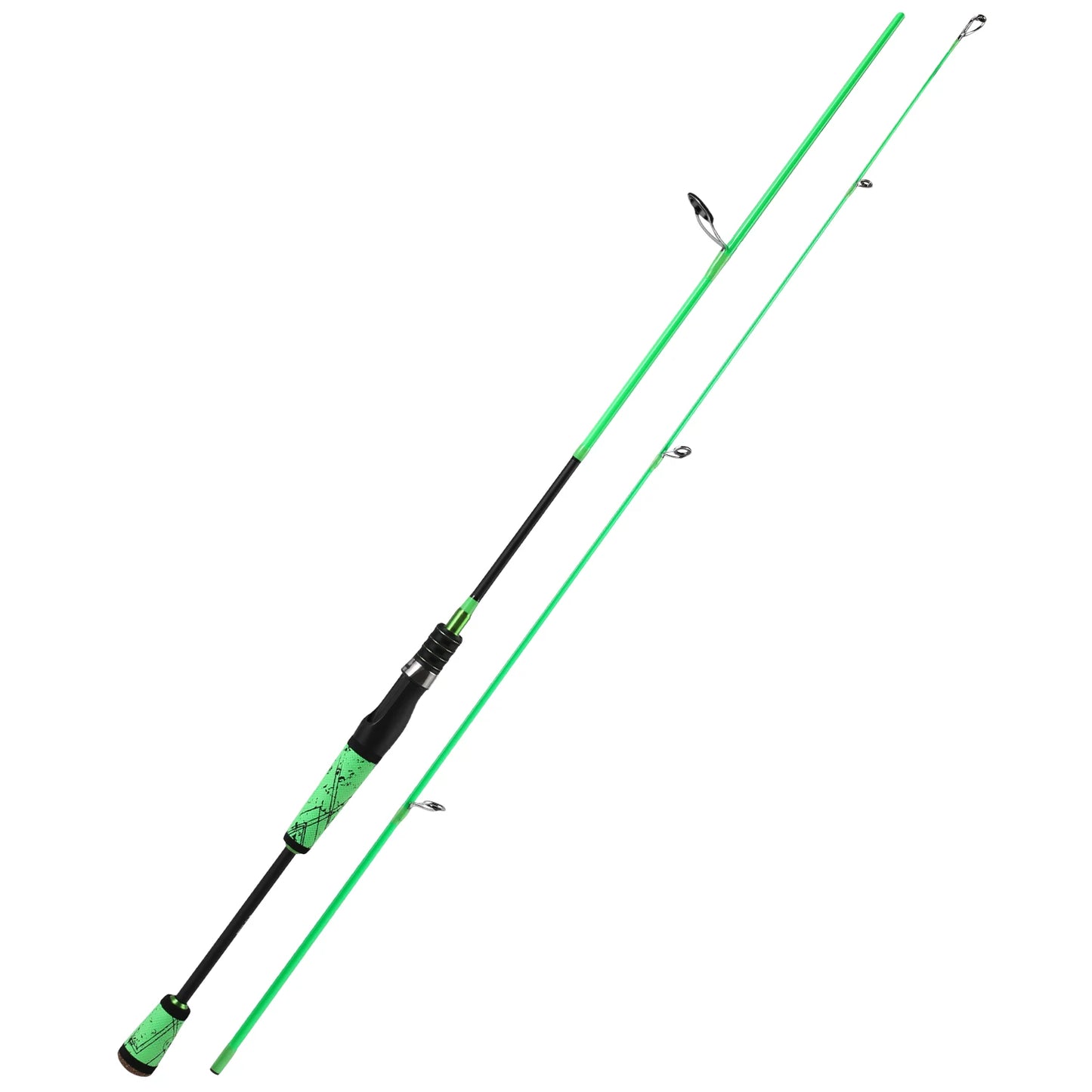 1.8m Fishing Pole 2 Sections Carbon Fiber Casting and Spinning Rods  SuperPolymer Handle Fishing Rod for Bass Fishing