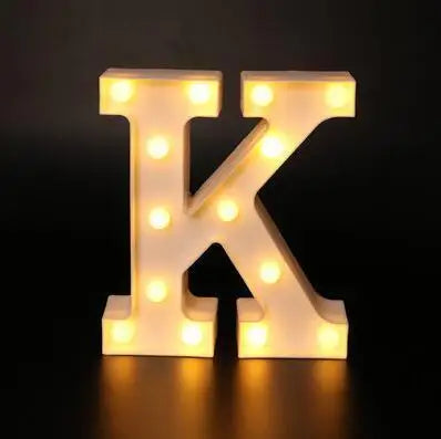 Decorative Name Letters Alphabet Letter LED Lights Luminous Number Lamp Night Light Wedding Birthday Christmas Party Decor Home