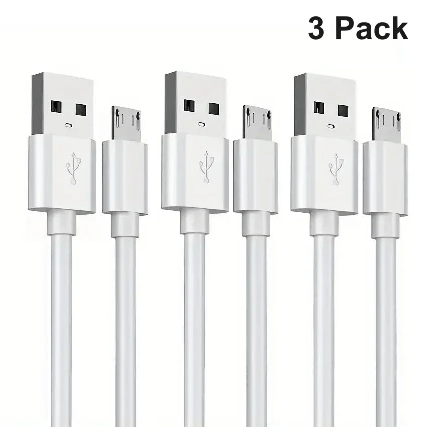 1M/3FT USB A ke Kabel Pengecasan Mikro--3 Pek 