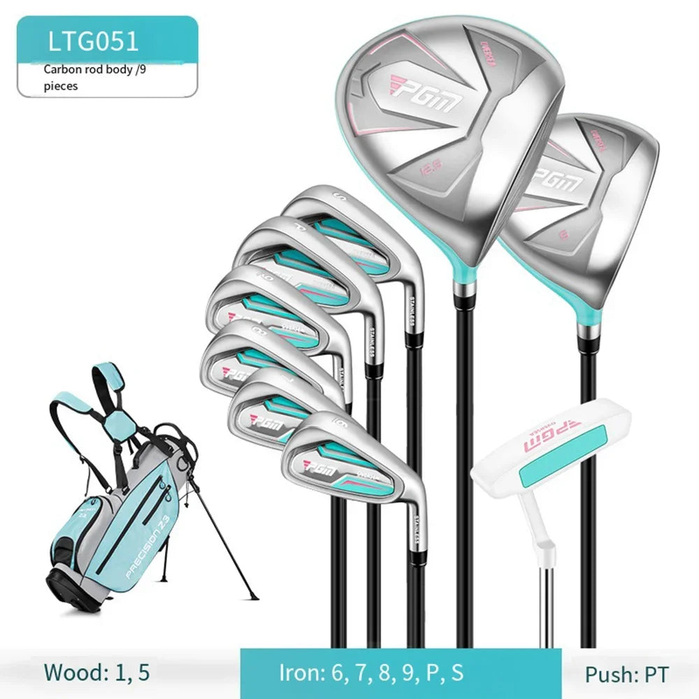 PGM Golf Clubs Set For Women,Stainless Steel/Carbon Shaft Right Hand Golf Training Club,4/9/12pcs Beginners Golf Supplies LTG051