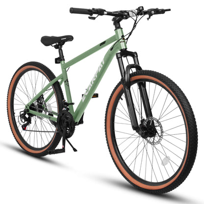 Ecarpat Mountain Bike 24 Inci Roda, 21-Kelajuan 15" Rangka Keluli, Mens Womens Trail Commuter City Bikes Mountain Bike Basikal Brek Cakera 