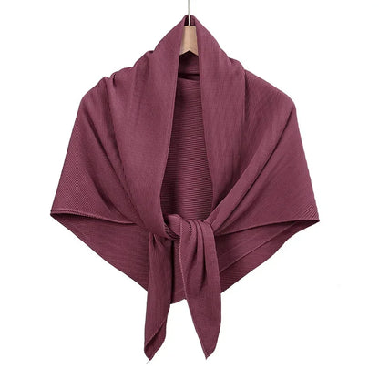 Plain Wrinkle Square Pleated Scarf Satin Shawls Wrap Stole Muslim Hijab 90*90cm Malaysia Kerchief Bandanas Headband Silk Scarves