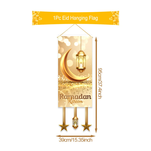 Eid Mubarak Hanging Flag Ramadan Kareem Banner Ramadan Decoration For Home Islamic Muslim Party Decoration Eid Al Adha Gifts