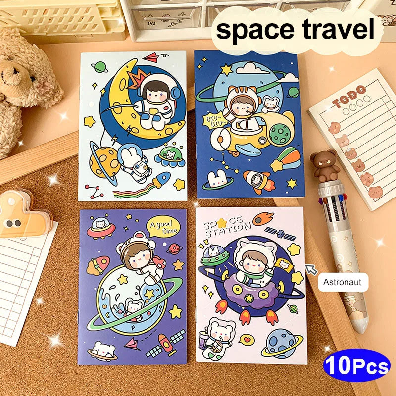 10Sets Retro Small Notebooks Kawaii A7 Blank Mini Cute Planner Diary Note Notepad Aesthetic Journal Kids Stationery Agenda Thing