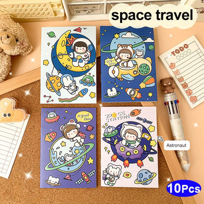 10Sets Retro Small Notebooks Kawaii A7 Blank Mini Cute Planner Diary Note Notepad Aesthetic Journal Kids Stationery Agenda Thing