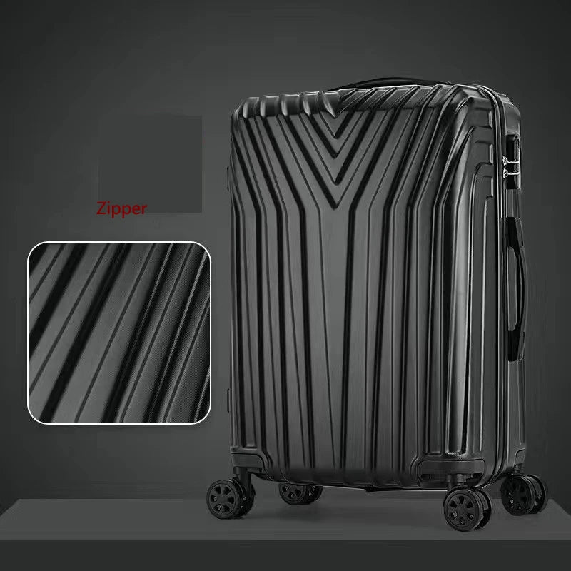 Travel suitcase with spinner wheels Women trolley luggage set 20 inch carry on suitcase 29''high-capacity zip aluminium frame