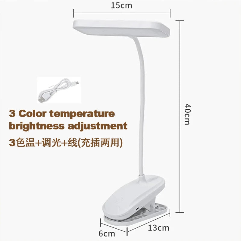 LED Desk Lamp Stepless Dimmable Night Light USB Rechargeable Eye Protection Foldable Table Lamp For Bedroom Bedside Desk