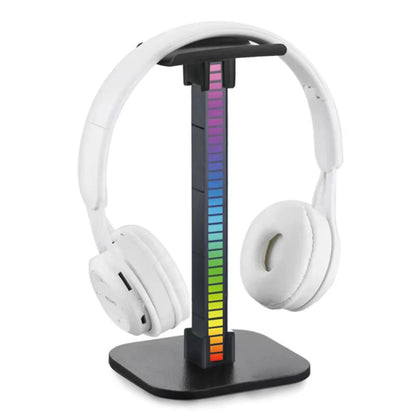 RGB Gaming Headphone Stand 10 Lighting Effects Dual USB Port 3.5mm Audio Port Desktop Gaming Headset Holder Hanger for Gamer PC