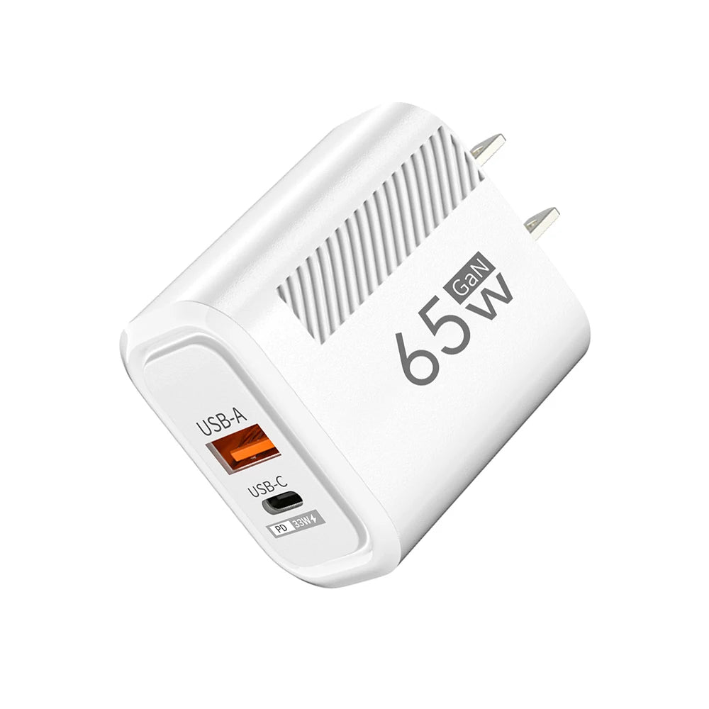 Total 65W GaN 充电器 USB PD 快速充电高速 Type C 快速充电手机壁式适配器适用于 iPhone 15 Pro 小米 14 