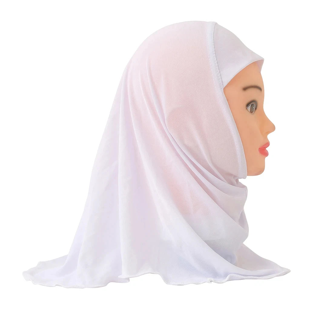 Muslim Hijabs for Kids Girl 7 to 12 years old Islamic Scarf Shawls Soft Stretch Material Malaysia Girl Children Hijabs Wholesale