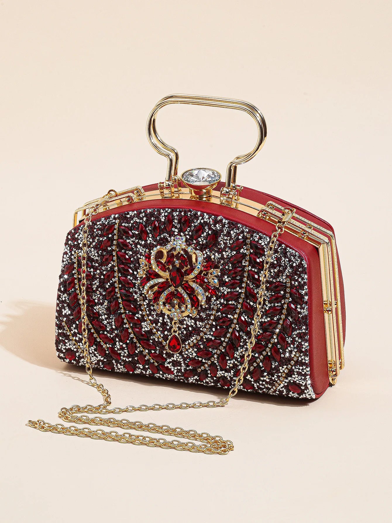 Beg Makan Malam Mini Beads Elegant Beads Satchel, Beg Tangan Parti Mewah Berkilauan Klasik Untuk Wanita, Hadiah Festival Untuk Wanita 