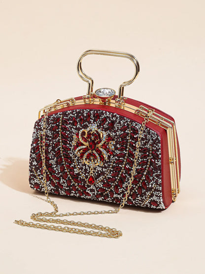 Beg Makan Malam Mini Beads Elegant Beads Satchel, Beg Tangan Parti Mewah Berkilauan Klasik Untuk Wanita, Hadiah Festival Untuk Wanita 