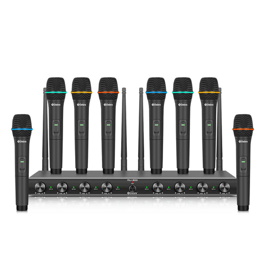 AU800 UHF Professional Wireless Microphone System for Stage Performance Karaoke, Handheld or Lavalier Microphone and Headset