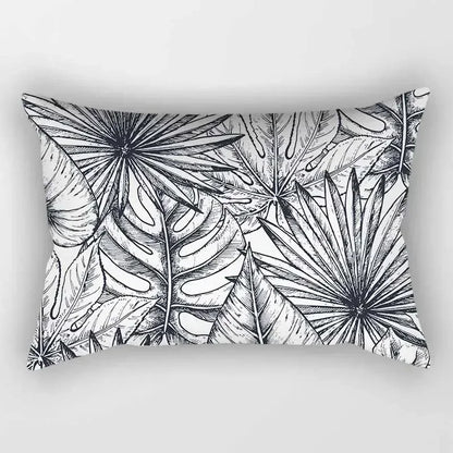 Tropical Plants Leaves Pillow Covers Abstract Pillow Case High Quality Short Plush Velvet Rectangle Pillow Cases Home Decoration