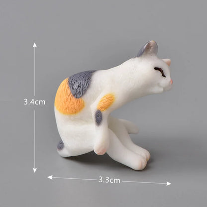 1pcs Resin Cats Ornament Kitten Figurine Animal Miniature Fairy Garden Doll House Decoration DIY Micro Landscape Home Decor