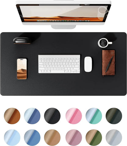 Leather Desk Pad Protector, Office Desk Mat, Large Mouse Pad, Non-Slip PU Leather Desk Blotter, Laptop Desk Pad  Waterproof