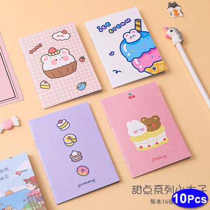 10Sets Retro Small Notebooks Kawaii A7 Blank Mini Cute Planner Diary Note Notepad Aesthetic Journal Kids Stationery Agenda Thing