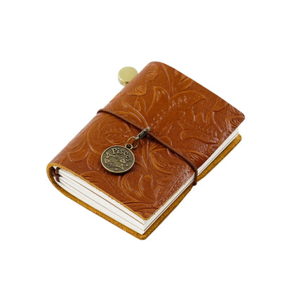 128 Page Vintage Notebook Mini Loose-leaf Notebook Leather Pocket Planner Notebooks for Students Diary Stationery