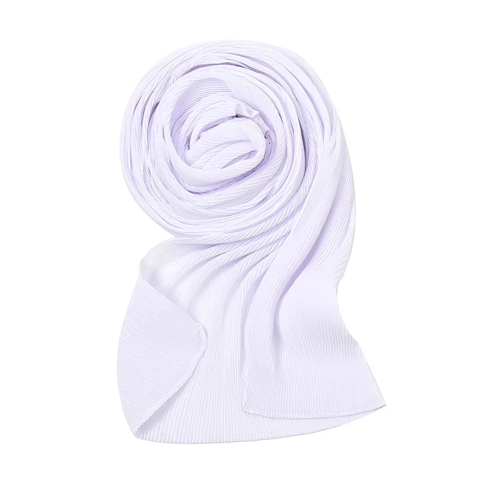 Big Size Pleated Chiffon Hijab Scarf for Muslim Women Turban Pashmina Shawls and Scarves Women Bandana Headband Hijabs Headscarf