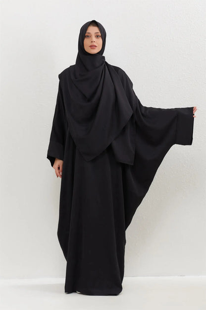 Two Pieces Muslim Abaya Women Jilbab Islamic With Hijab Clothing Dubai Saudi Robe Turkish Modesty Prayer Dresses Loose Kaftans