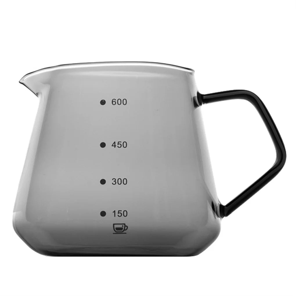 600ml Glass Coffee Server Reusable Iced Tea Beverage Pour Over Maker Drip Kettle with Scale Household Pot Drinkware