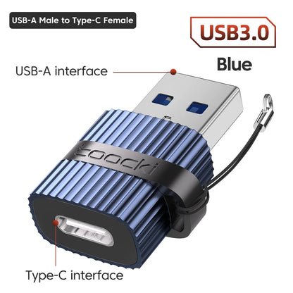 Toocki OTG USB A Ke Jenis C Penyesuai Jenis-C Lelaki Ke USB Penukar Perempuan untuk Macbook Xiaomi Samsung Huawei Penyesuai USB Jenis-C