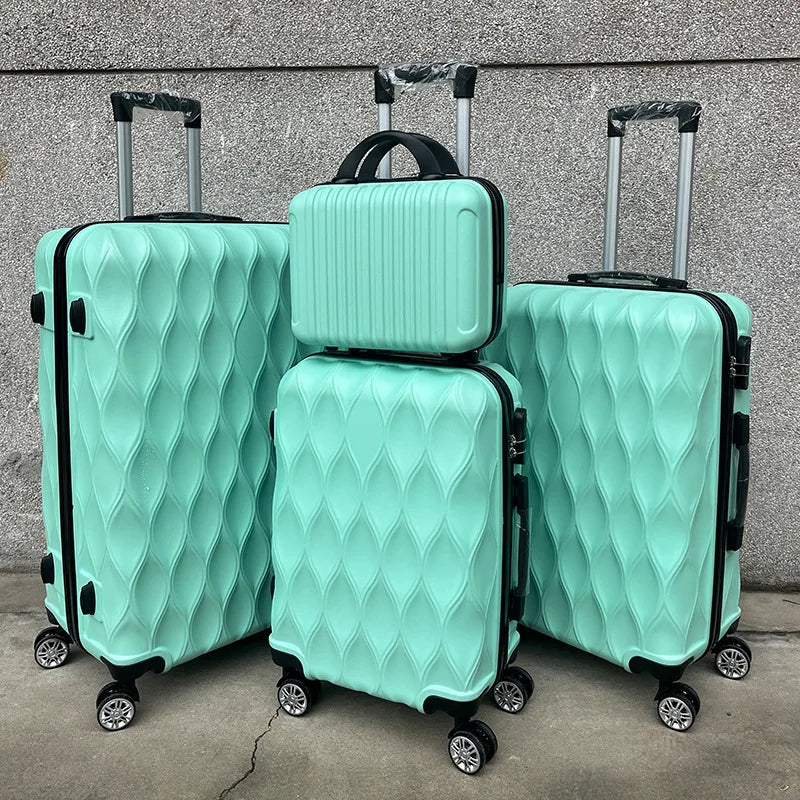 Luggage sets 4 piece 14/20/24/28 inch suitcase password trolley case male and female luggage travel wheeled suitcase trip cabin