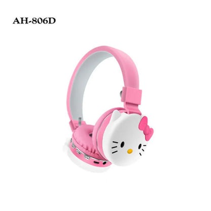 AH-806D Hello Kitty Cute Bluetooth Earphones Wireless Earphones Anime Cartoon Stereo Earphones Earphones with Microphone Gift