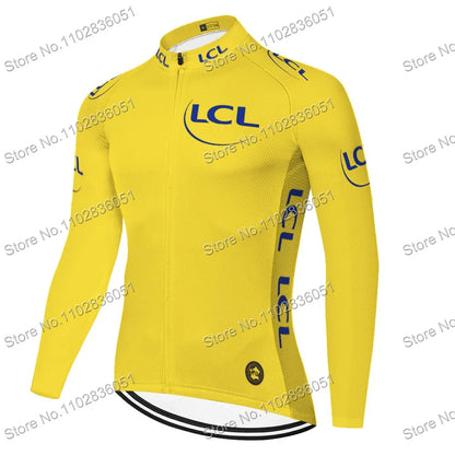 2024 Spain Tour Cycling Jersey Long Sleeve Men TDF Red Green Cycling Clothing Bicycle Tops Road Bike Wear Shirts MTB Uniform