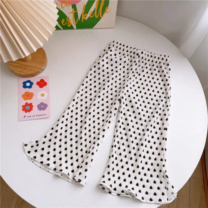 New Girls Summer Loose Anti-Mosquito Trousers Toddler Anti-Mosquito Trousers Printed Straight Trousers Children's Trousers