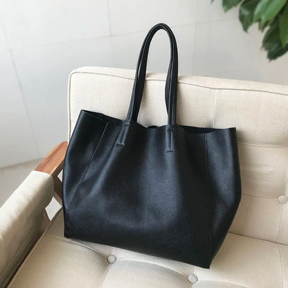 Genuine Leather Shoulder Bag For Women 2022 New Luxury Natural Leather Bag Laptop Handmade Large Shoulder Handbag Big Handbags