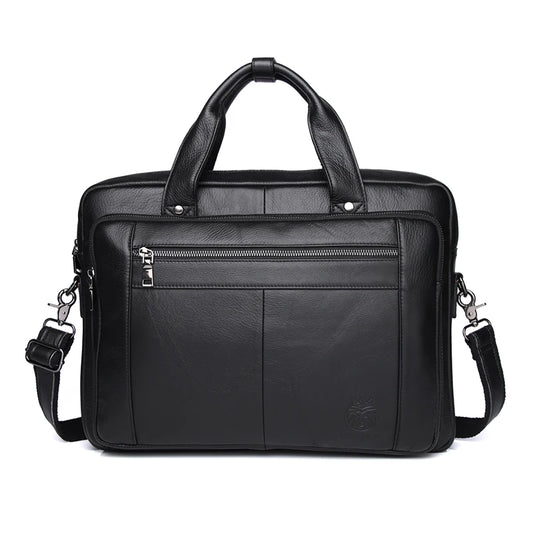 SCHLATUM Business Men's Briefcase Genuine Leather Men's Bag Official Bag 16 inch Handheld Shoulder Computer Bag