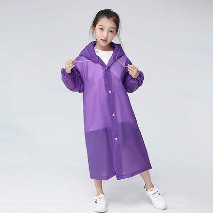 Children Rain Poncho Non-Disposable Travel Rain Gear Coat Outdoor Hiking Accessories Child Raincoat Kids Rainwear Waterproof