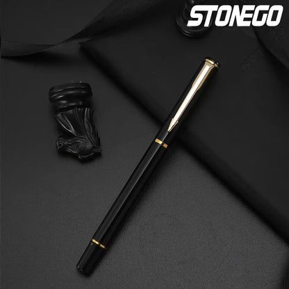 STONEGO Classic Metal Signature Pen, Retractable Roller Ball Pens Office Luxury Metal Signature Pen Fine Point (0.5mm)