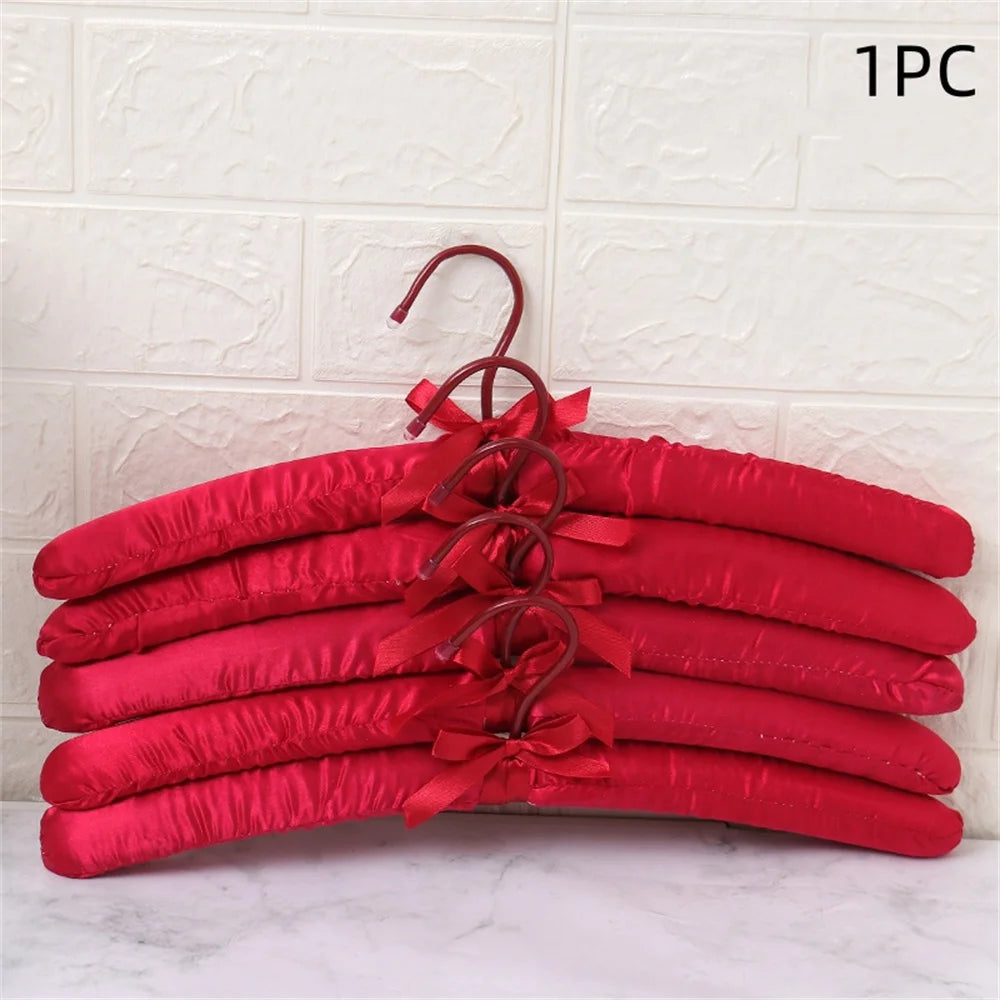 1pcs Silk Hanger Coat Satin Padded Clothes Silk Wrapped Display Hanger Sponge Hangers Clothes Hanger  Non-Slip Dress Hanger