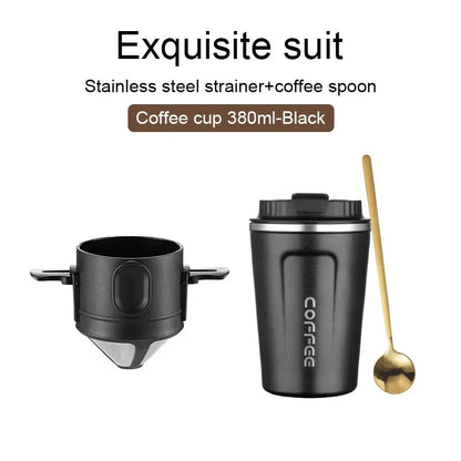 304 Stainless Steel Portable Coffee Filter Drip Coffee Tea Holder Reusable Mug Coffee Dripper Tea Cup Set Coffee Pot Coffeeware