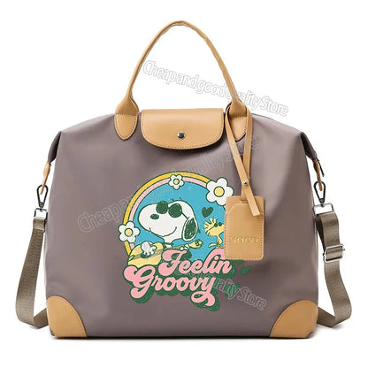 Snoopy Ladies Travel Bag Large Capacity Women's Handbag Waterproof Fashion Gym Bag Luggage Bag Shoulderbag Birthday Gift