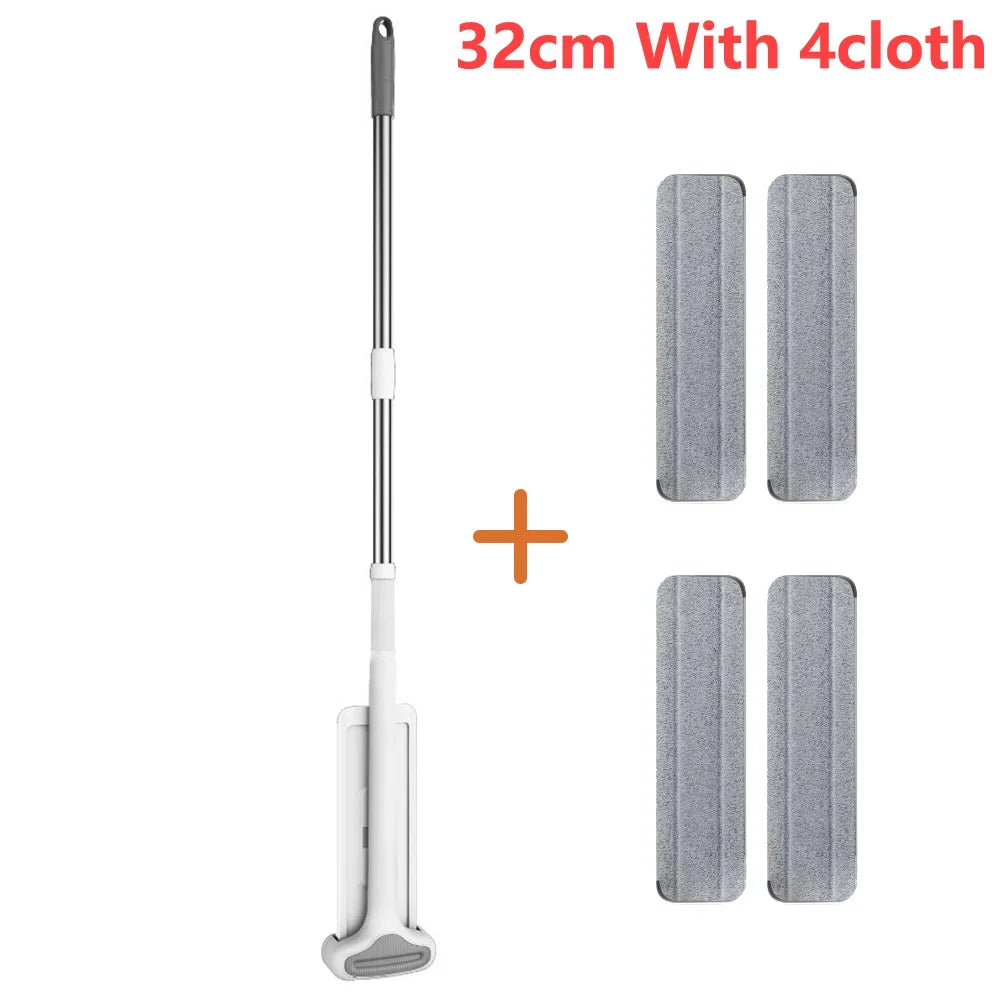 Large Flat Mop With Telescopic Long Handle Telescopic Long Handle Washing Free Lazy Mops Dust Dry Wet Mops For Cleaning Floors