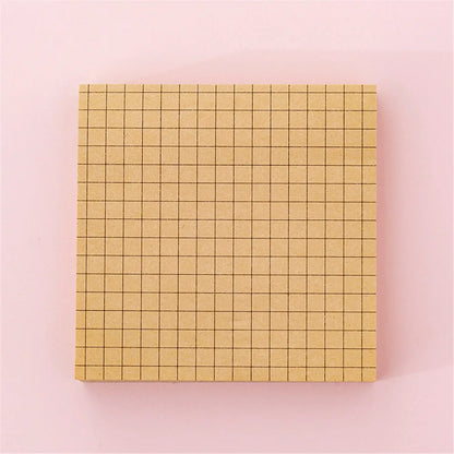 Portable 80 Helaian Grid Kosong Simple Sticky Note Memo Pad untuk Membuat Nota Perancangan Notepad Alat Tulis Peralatan Sekolah 