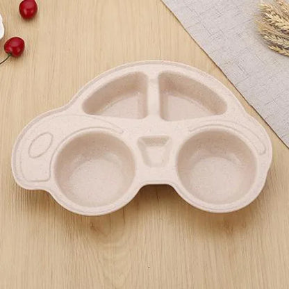 Toddler Infant Baby Dishes Cartoon Car Shape plate Environmentally Separated Child Food Plates Kids Dinnerware Tableware Tray